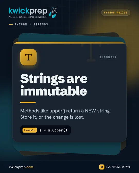 Strings are immutable