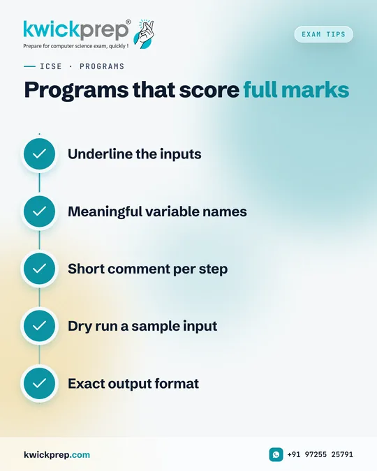 Programs that score full marks