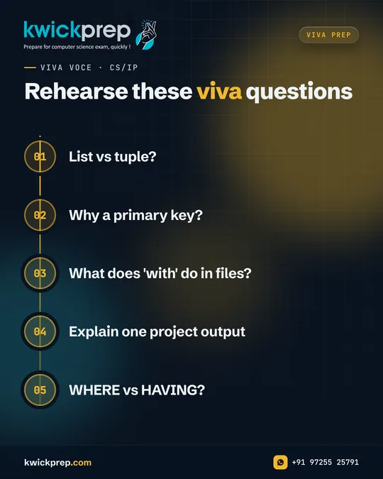 Rehearse these viva questions