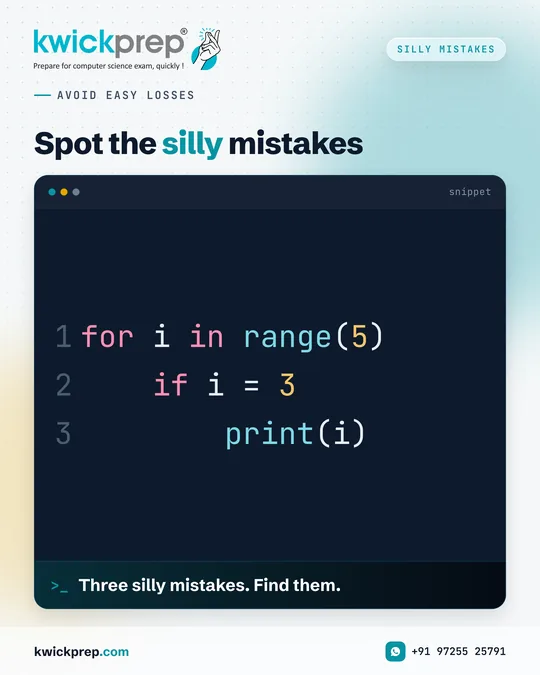 Three silly mistakes. Find them.
