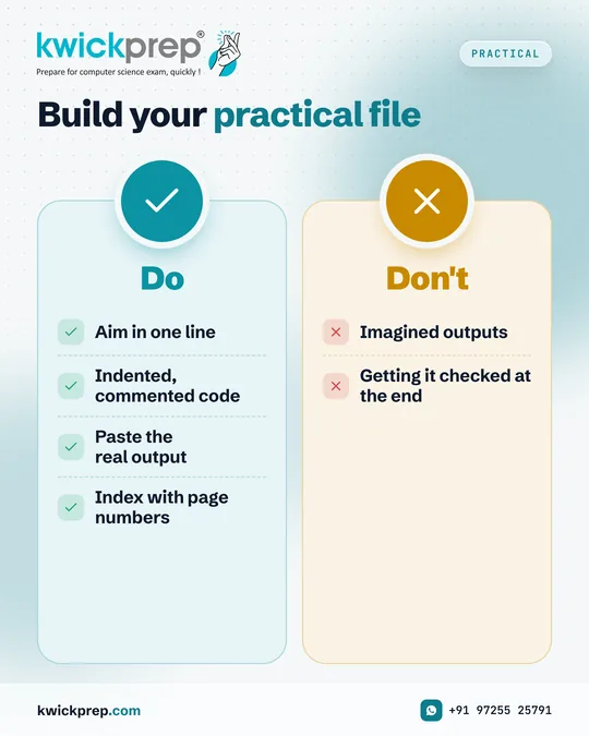 Build your practical file