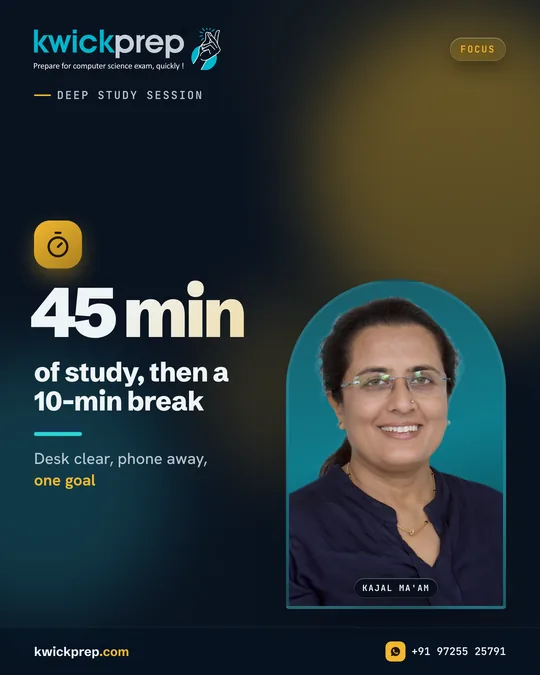 of study, then a 10-min break