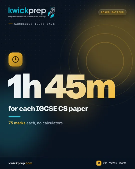 for each IGCSE CS paper