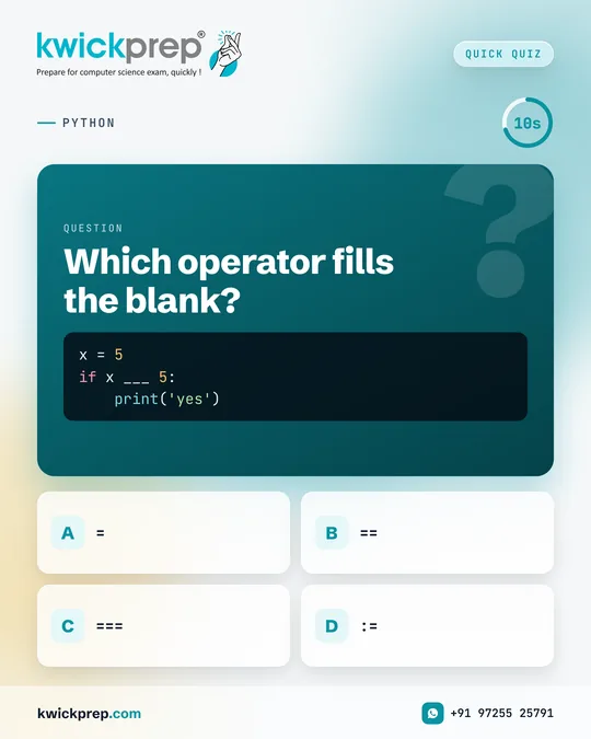 Which operator fills the blank?