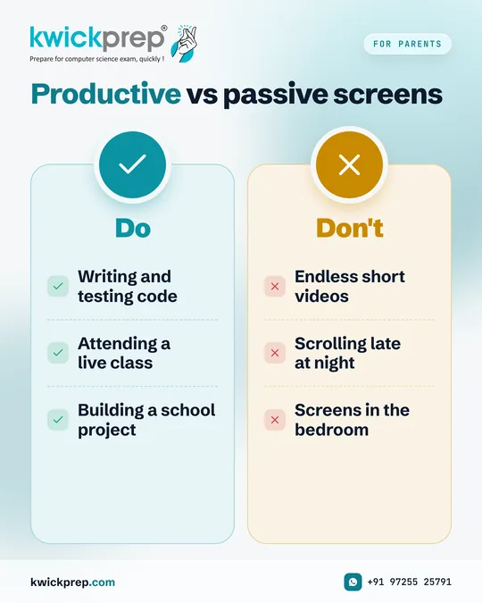 Productive vs passive screens