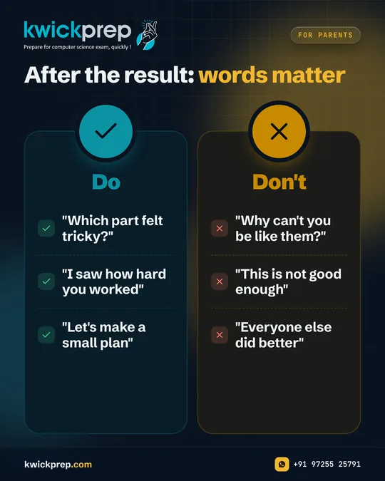 After the result: words matter