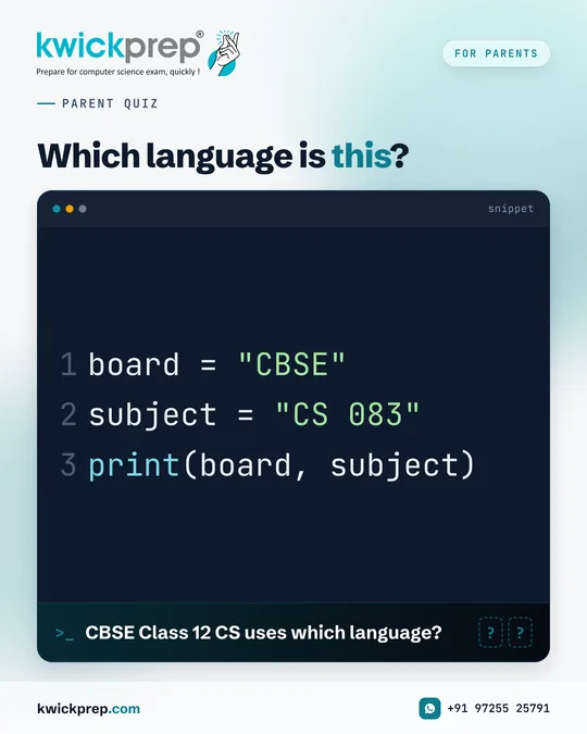 CBSE Class 12 CS uses which language?