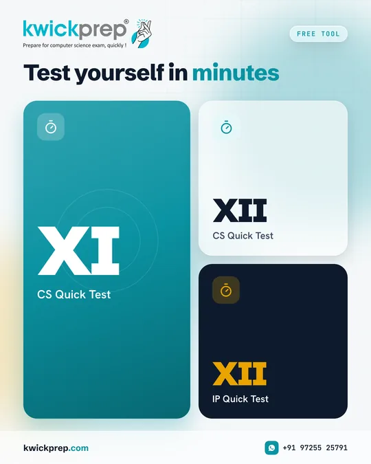 Test yourself in minutes