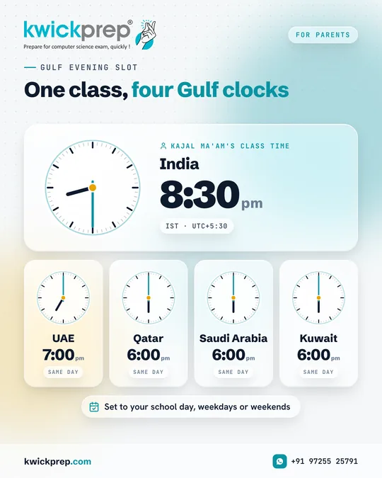 One class, four Gulf clocks
