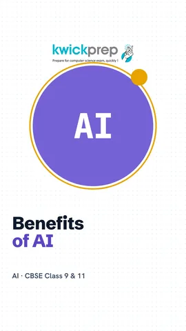 Table of AI benefits: speed with scans, 24x7 bank chatbot, big data for weather.