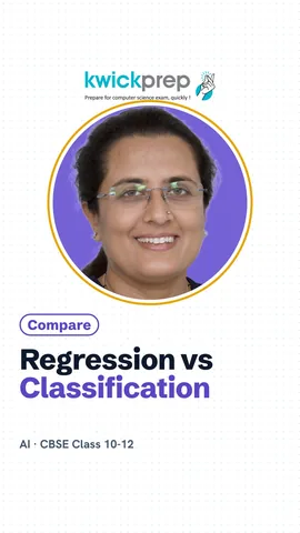 Table: regression gives a number, classification gives a category.