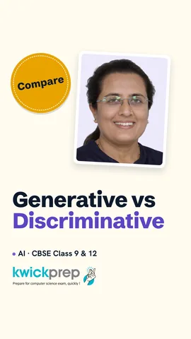 Table comparing discriminative and generative models with cat examples.
