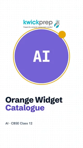 Orange widget panel showing coloured groups: Data, Transform, Visualize, Model, Evaluate and Unsupervised.
