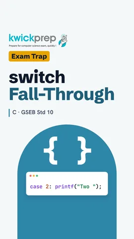 C switch(2) with case 2 and case 3 and no break, output Two Three.