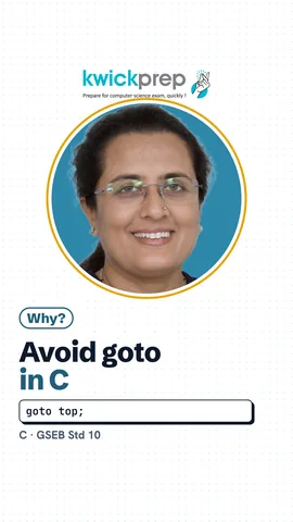 Slide: goto top; jumps to top:, flow becomes hard to follow, makes spaghetti code.