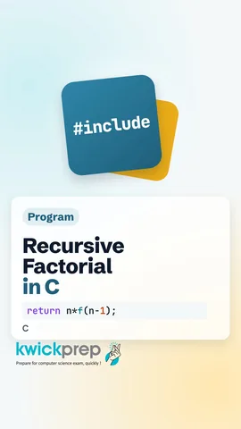 C recursive factorial f(n) with output 120.