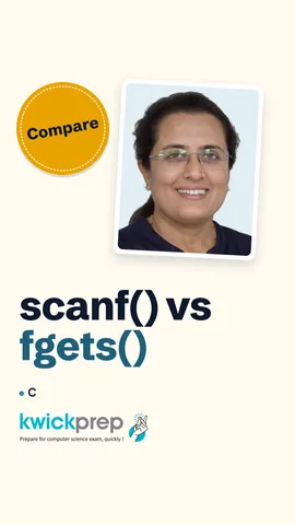 Table: scanf %s reads one word, fgets reads full line.
