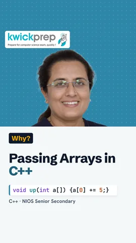 C++ code void up(int a[]) {a[0] += 5;} called on m = {60}, output 65.