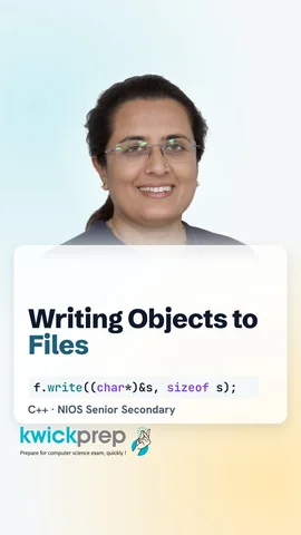 C++ code f.write((char*)&s, sizeof s); and g.read((char*)&t, sizeof t);