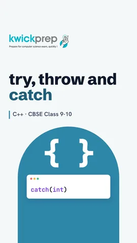 C++ code try { if(!n) throw n; } catch(int) printing Zero!.