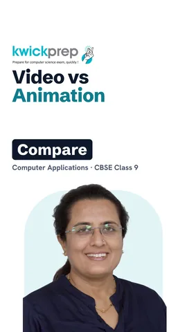 Table of image, audio, video and animation with an example each.
