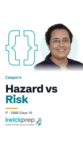 Table: hazard can cause harm, risk is chance of harm.