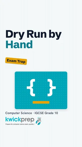 Trace table rows: num 20 count 0, num 10 count 1, num 5 count 2.