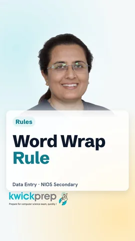 Rule card: text wraps on its own, Enter only for a new paragraph.
