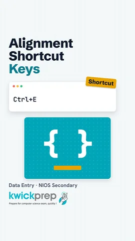 Table of four alignment types and their shortcut keys.