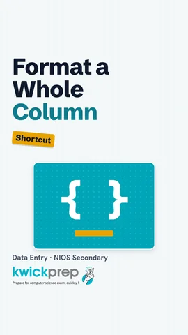 Steps to format a whole column in one click.
