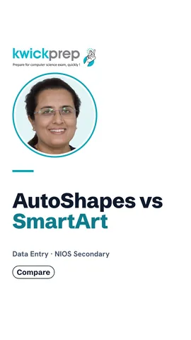 Comparison table of AutoShapes and SmartArt.