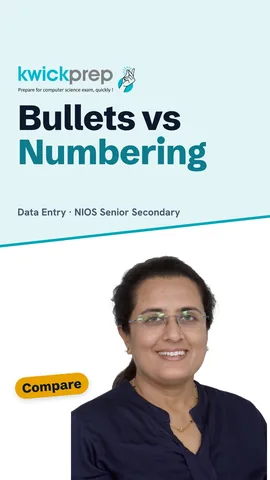 Table matching content needs with bullets, numbering, tables and headings.