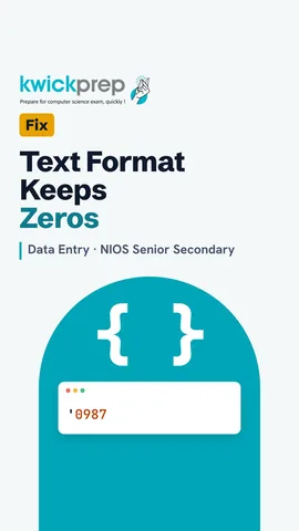 Two fixes for leading zeros: Text format or an apostrophe.