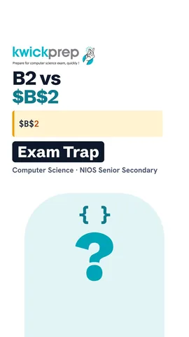 Table showing B2, $B$2 and $B2 after copying the formula down one row.
