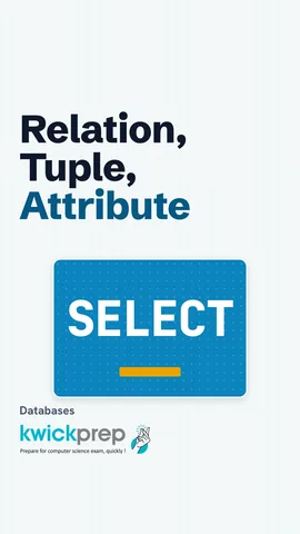 Table with relation, tuple and attribute labelled.