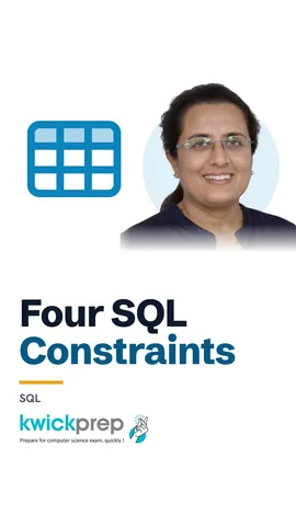 CREATE TABLE code with four constraints marked.