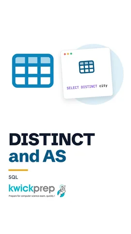 SELECT DISTINCT city AS Town query with its output.