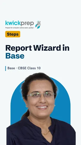 Report Wizard steps for a printable result sheet in Base.