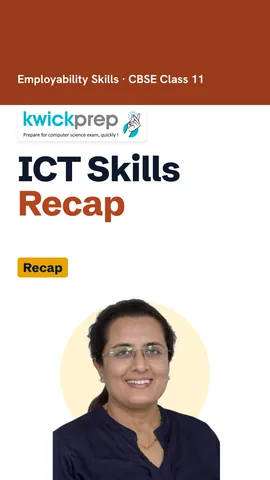 Reel listing the four parts of the Class 11 ICT skills unit.
