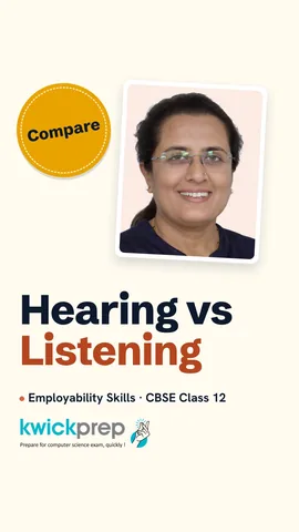 Reel listing four active listening moves: attention, nodding, checking, no interrupting.