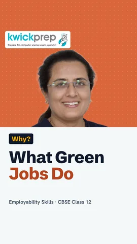Reel listing what green jobs do and two examples.