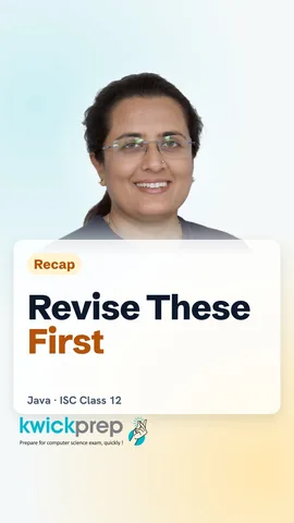 Reel listing the four Class 11 Java topics most reused in Class 12 papers.