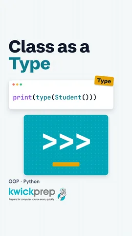 Python code printing type(5) and type(Student()) with outputs class int and class __main__.Student.