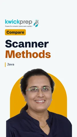 Reel table of Scanner methods against what each reads from 45.5 Riya.