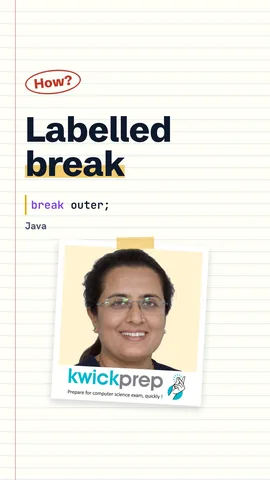 Reel showing a labelled outer loop exited by break outer.