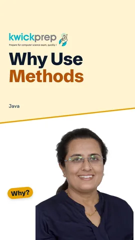 Reel explaining reuse and modularity as the reasons for methods.