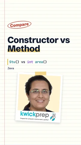 Reel comparing constructor and method on name, return type and how each runs.