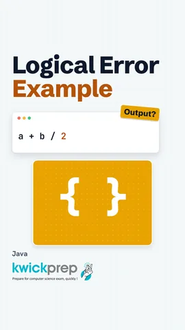 Code showing a + b / 2 printing 65 beside (a + b) / 2 printing 45.