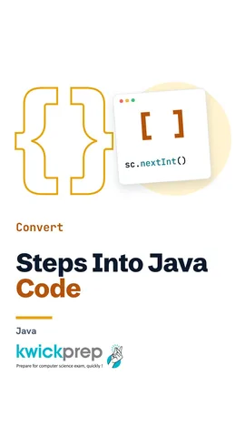 A table mapping algorithm steps Read, If, Repeat and Print to nextInt, if, while and println.
