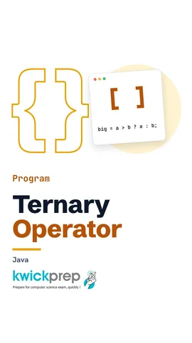 A ternary expression picking the larger of a = 45 and b = 72, giving 72.